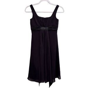 David’s Bridal Girl’s Purple A-Line Dress Size 12 Beaded Waist Formal